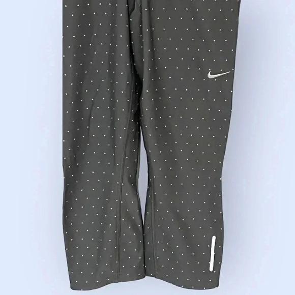Nike Dri Fit size XS VGUC fun grey leggings with polka dots and neon waistband - Picture 5 of 13